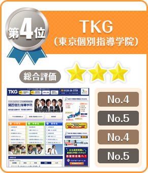 第4位 TKG(東京個別指導学院)